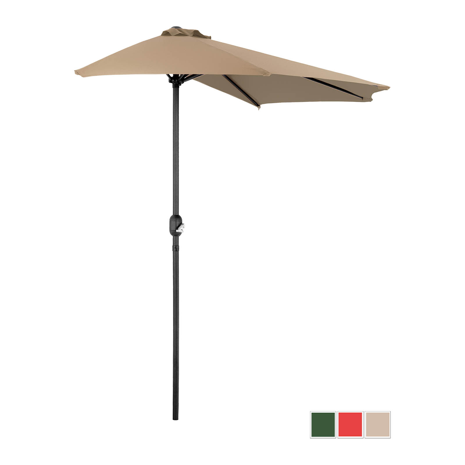Félköríves napernyő - Krémszínű - ötszögletű - 270 x 135 cm | Uniprodo