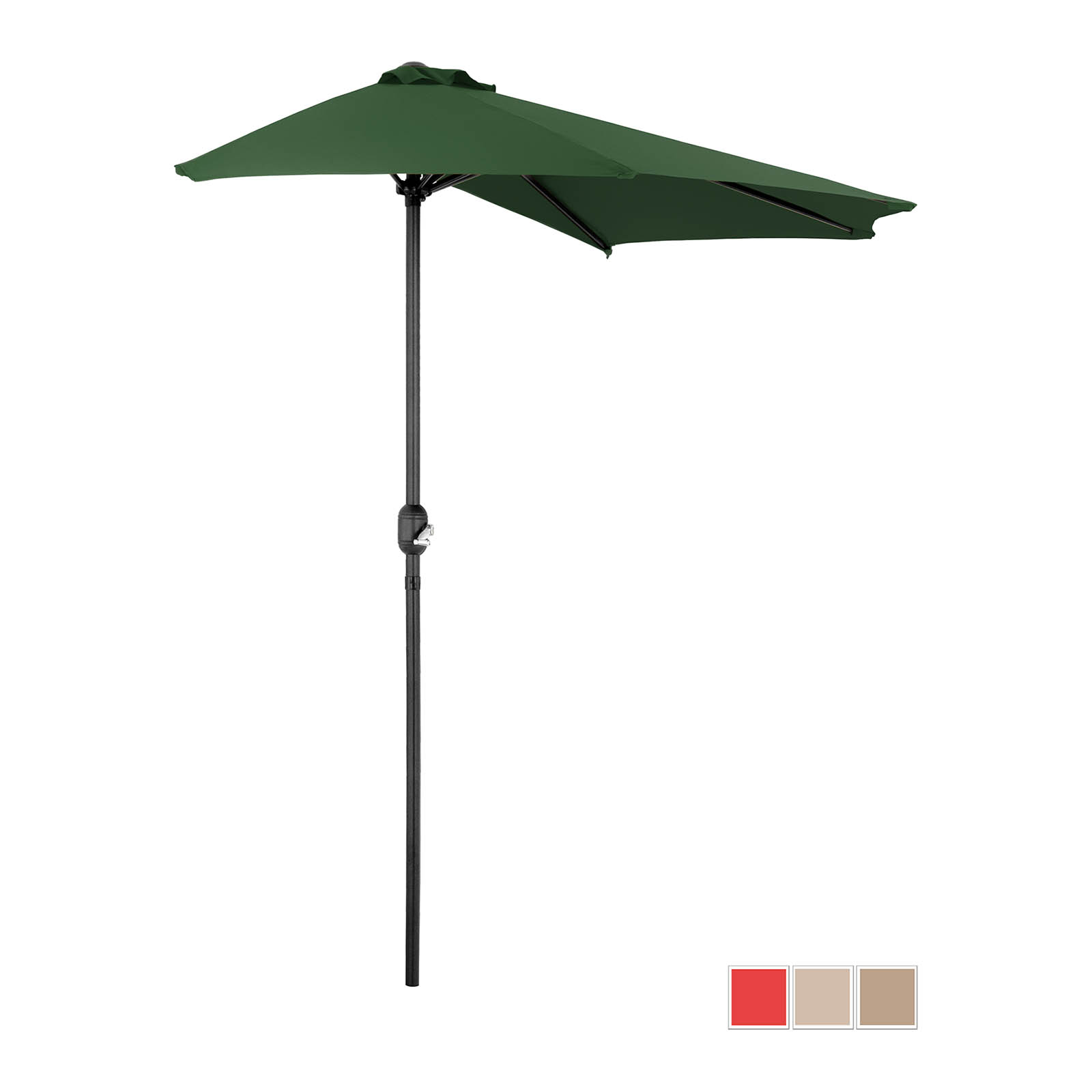 Félköríves napernyő - Zöld - ötszögletű - 270 x 135 cm | Uniprodo