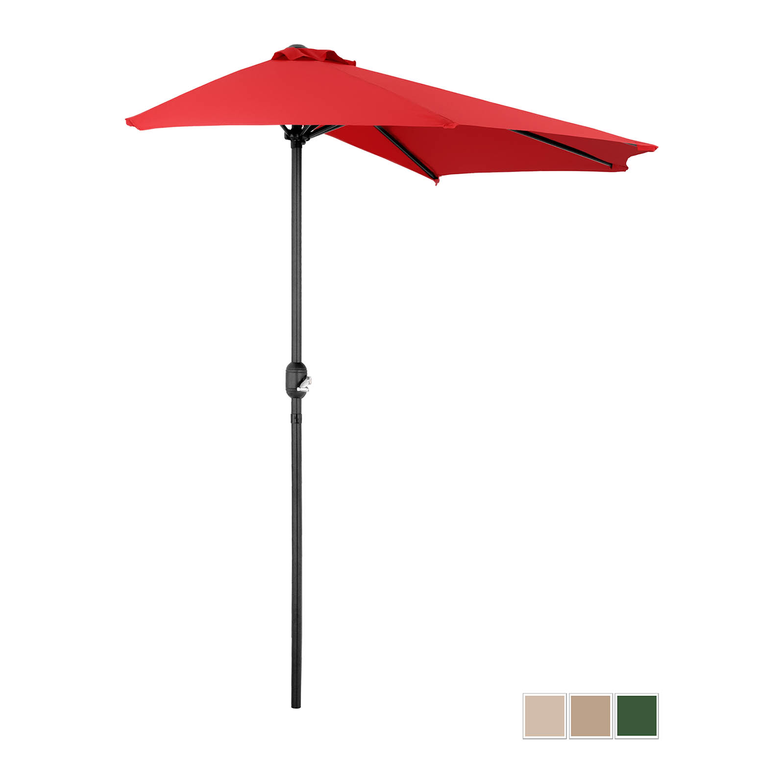 Félköríves napernyő - Piros - ötszögletű - 270 x 135 cm | Uniprodo